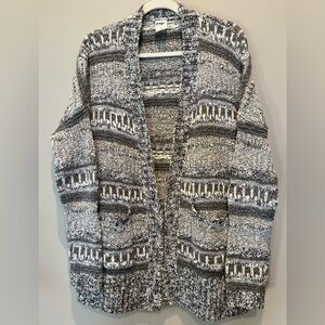 Tokyo Darling Gray and White Knit Cardigan